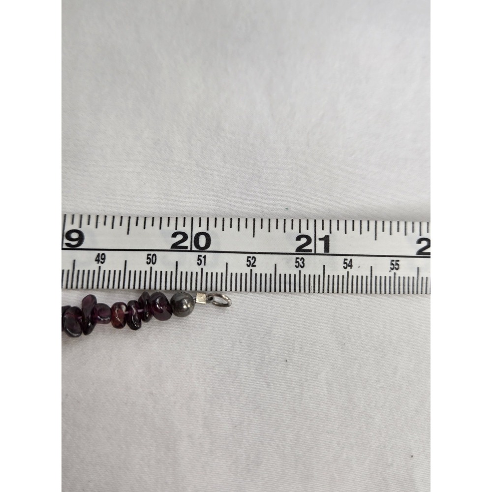 Taxco 925 Rhodolite Garnet Bead Necklace Sterling Cross Pendant Vtg Religious - Picture 14 of 15